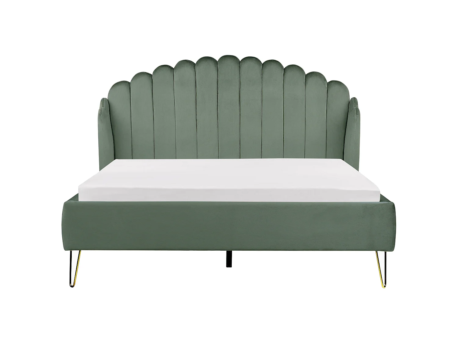 Letto Velluto AMBILLOU 160 x 200 cm Verde