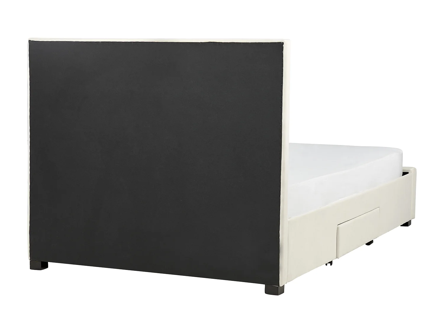 Bed met opbergladen Fluweel LIEVIN 140 x 200 cm Lichtbeige