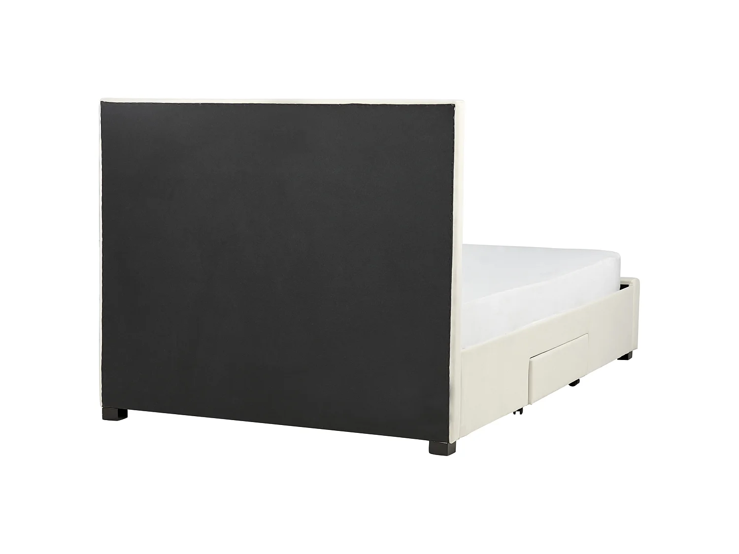 Lit avec tiroirs de rangement Velours LIEVIN 140 x 200 cm Beige clair