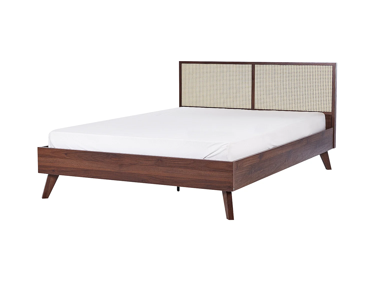 Lit avec sommier Rotin MONPAZIER 160 x 200 cm Marron foncé