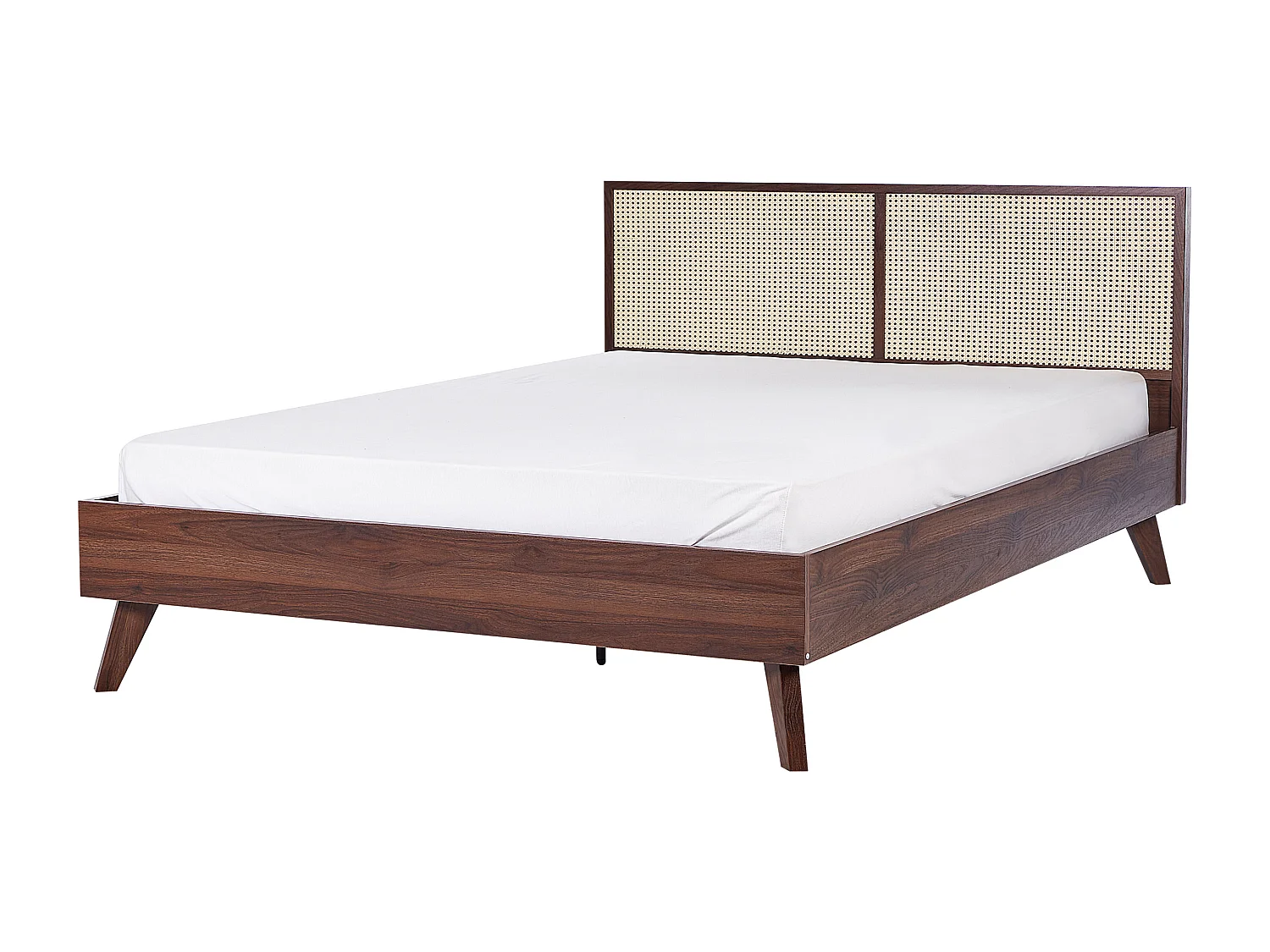 Lit avec sommier Rotin MONPAZIER 160 x 200 cm Marron foncé