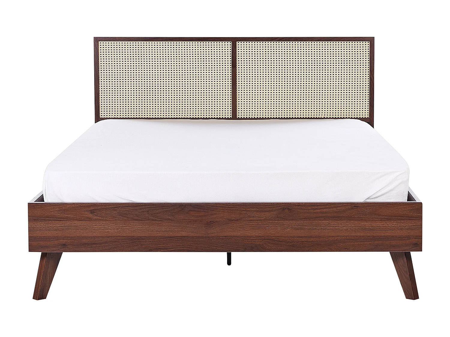 Lit avec sommier Rotin MONPAZIER 160 x 200 cm Marron foncé