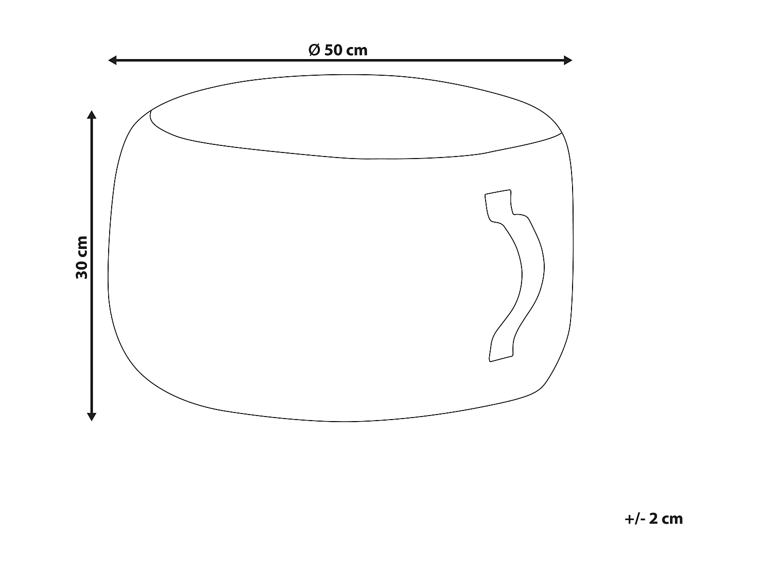 Puf KAWAI Bawełna Szary 50 cm 50 cm 30 cm