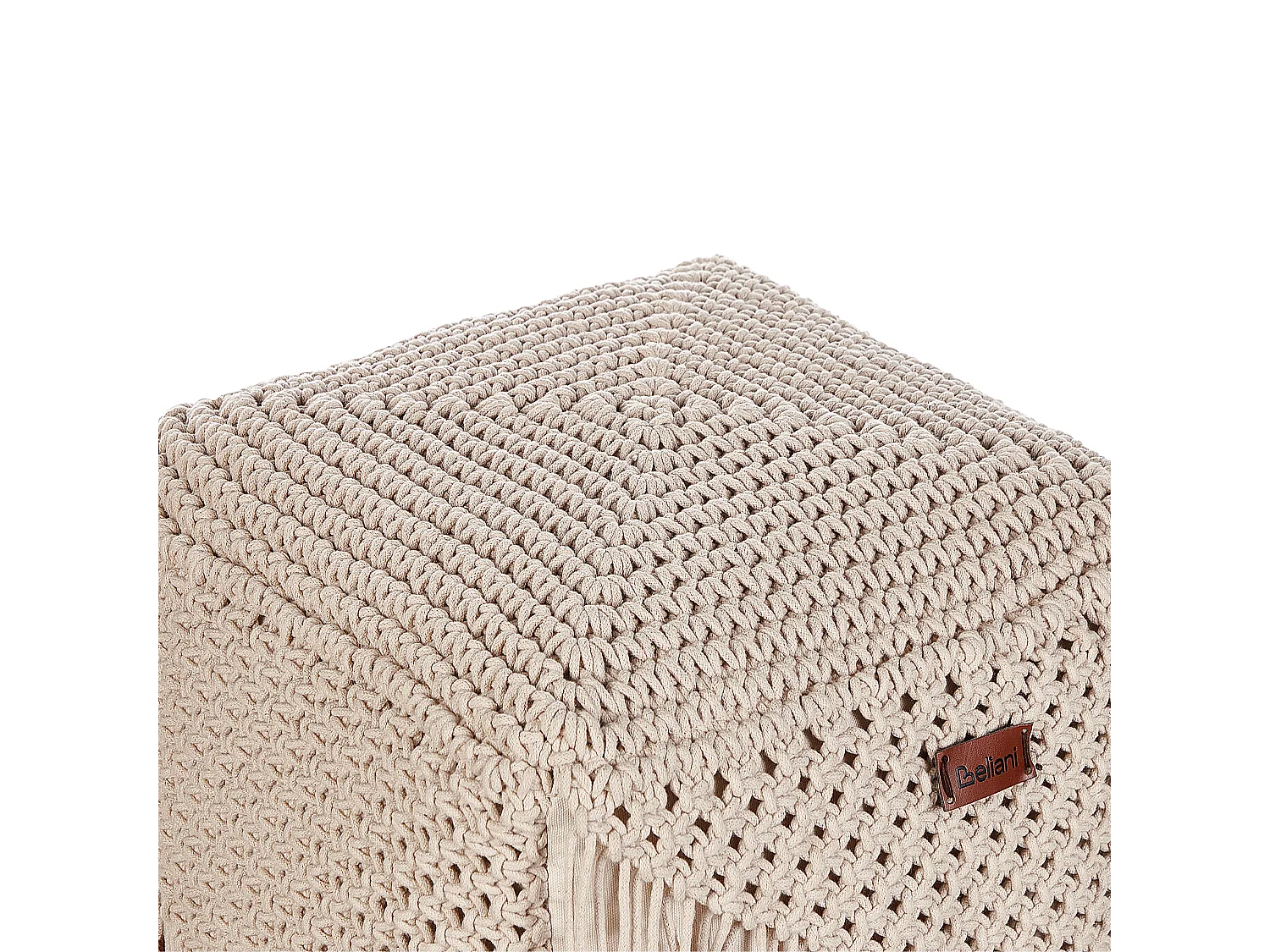 Poef Macramé DANDAI Katoen Beige 40 cm 40 cm 40 cm