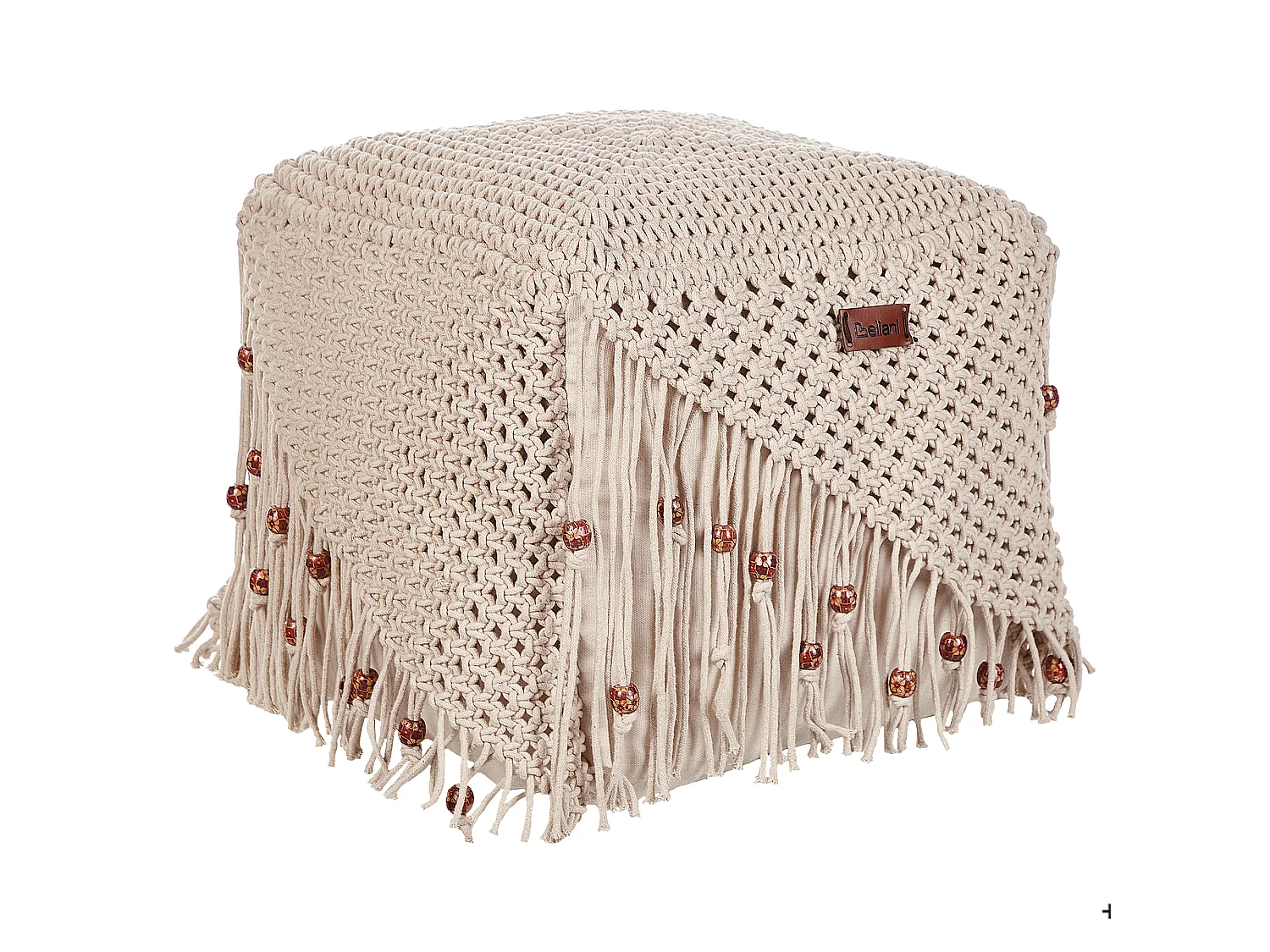 Poef Macramé DANDAI Katoen Beige 40 cm 40 cm 40 cm