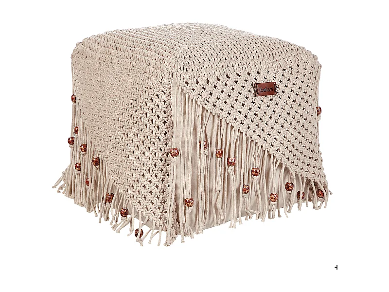Pufe Macramé DANDAI Algodão Creme 40 cm 40 cm 40 cm