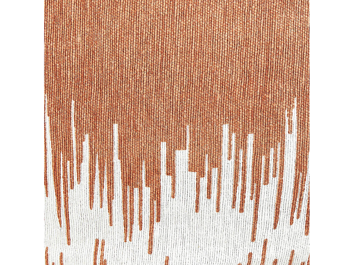 Pouf aus Baumwolle orange / weiß 50 x 30 cm mit Griff handgefertigter Hocker Kawai