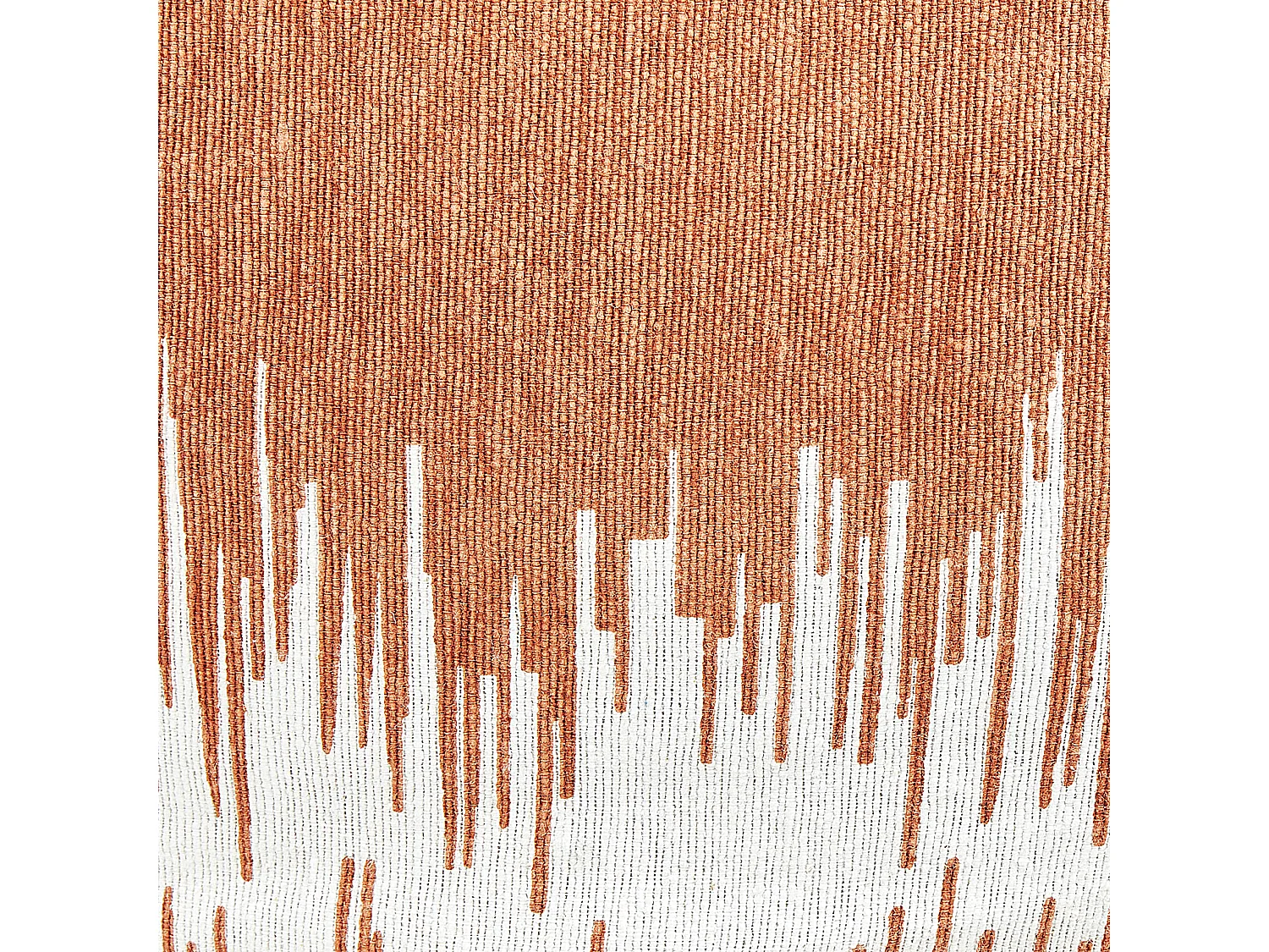 Pouf aus Baumwolle orange / weiß 50 x 30 cm mit Griff handgefertigter Hocker Kawai