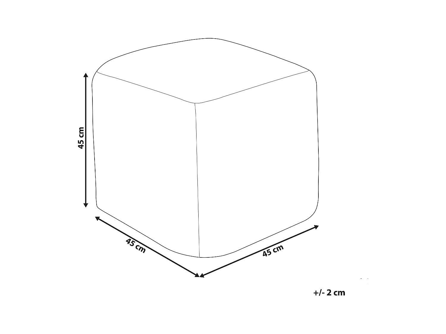 Puf TARODI Algodón Blanco crema 45 cm 45 cm 45 cm