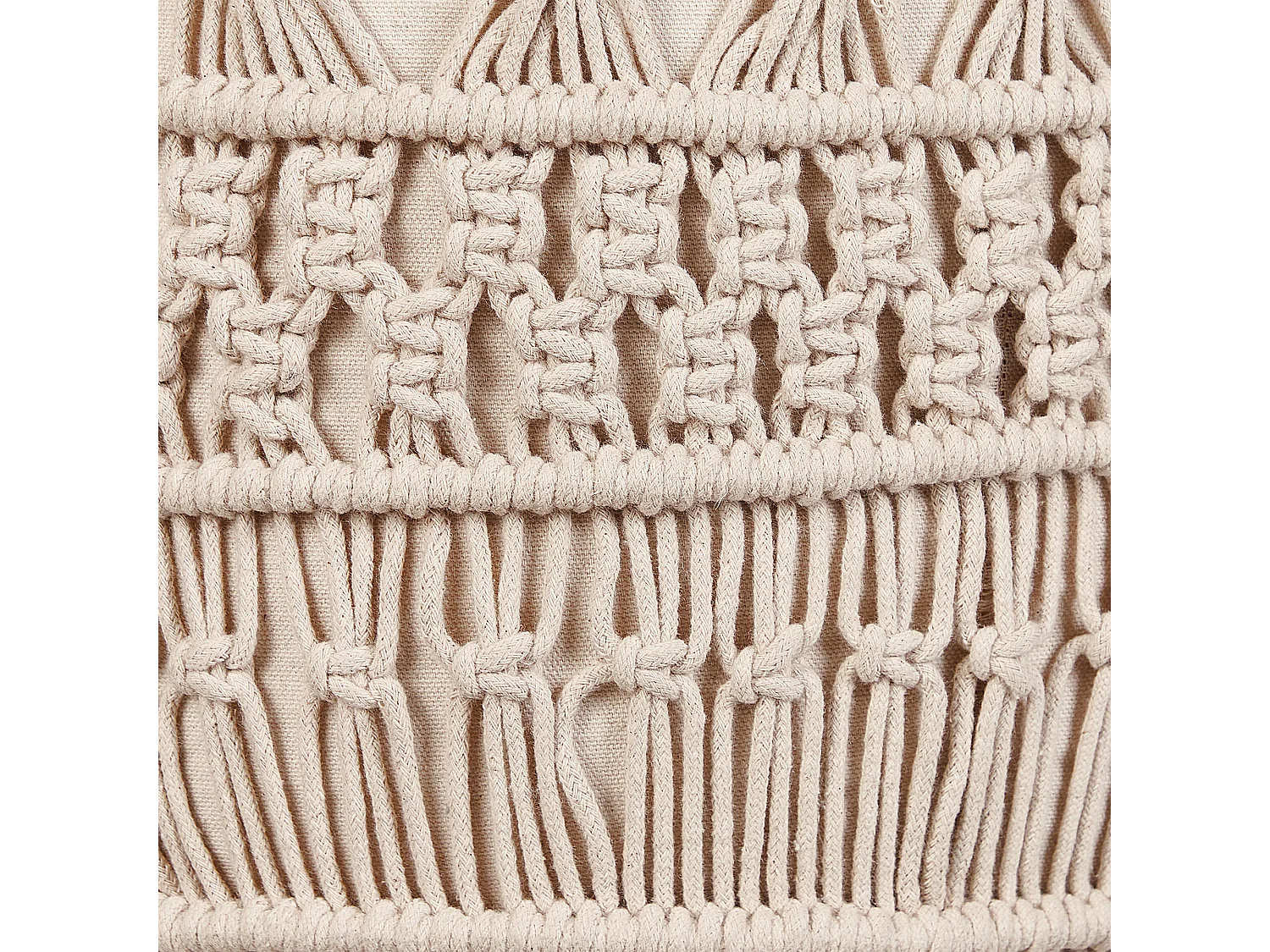 Puf Makrama THAKOT Bawełna Beżowy 45 cm 45 cm 45 cm