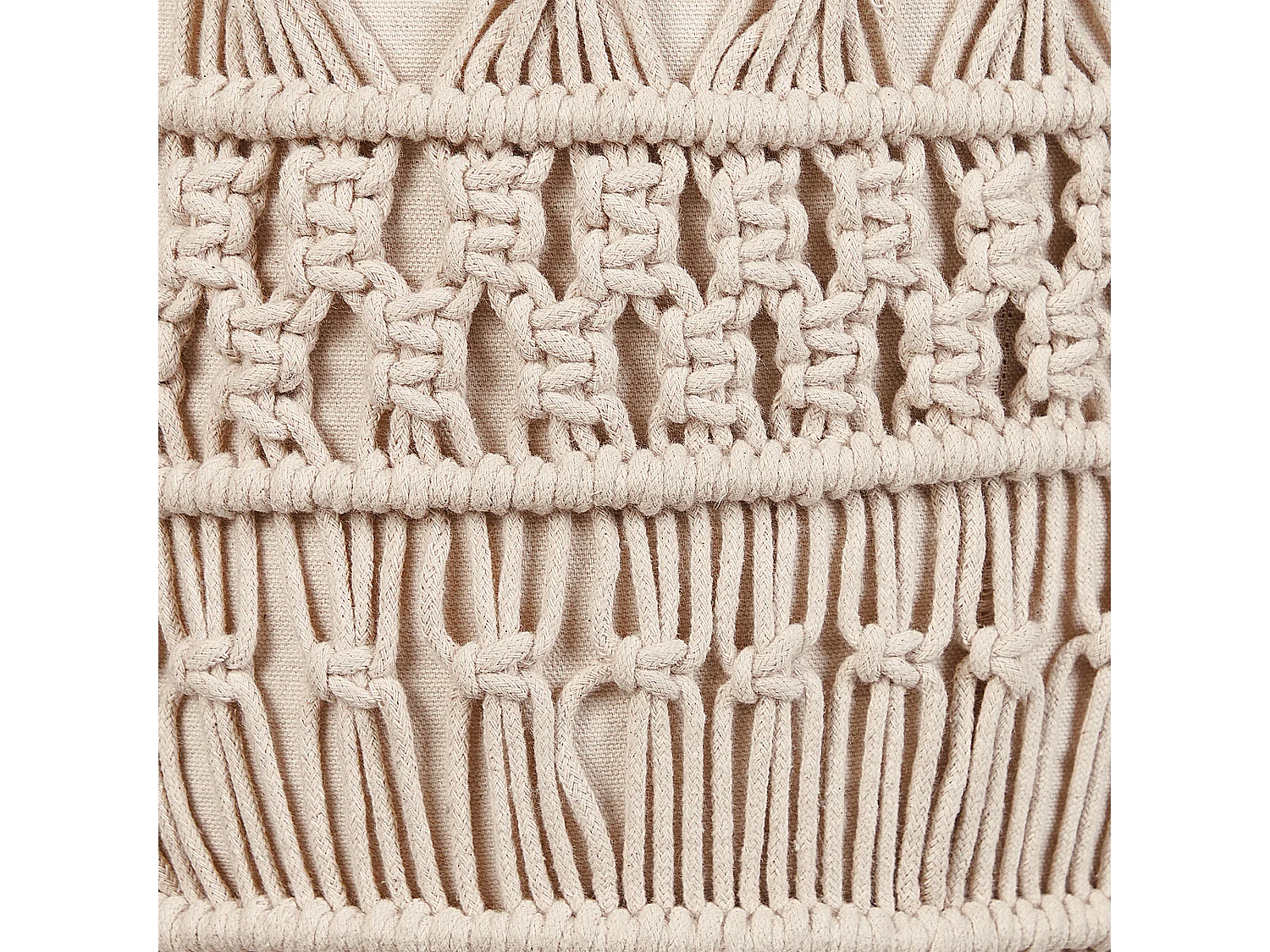 Pouf Macramé THAKOT Coton Beige 45 cm 45 cm 45 cm