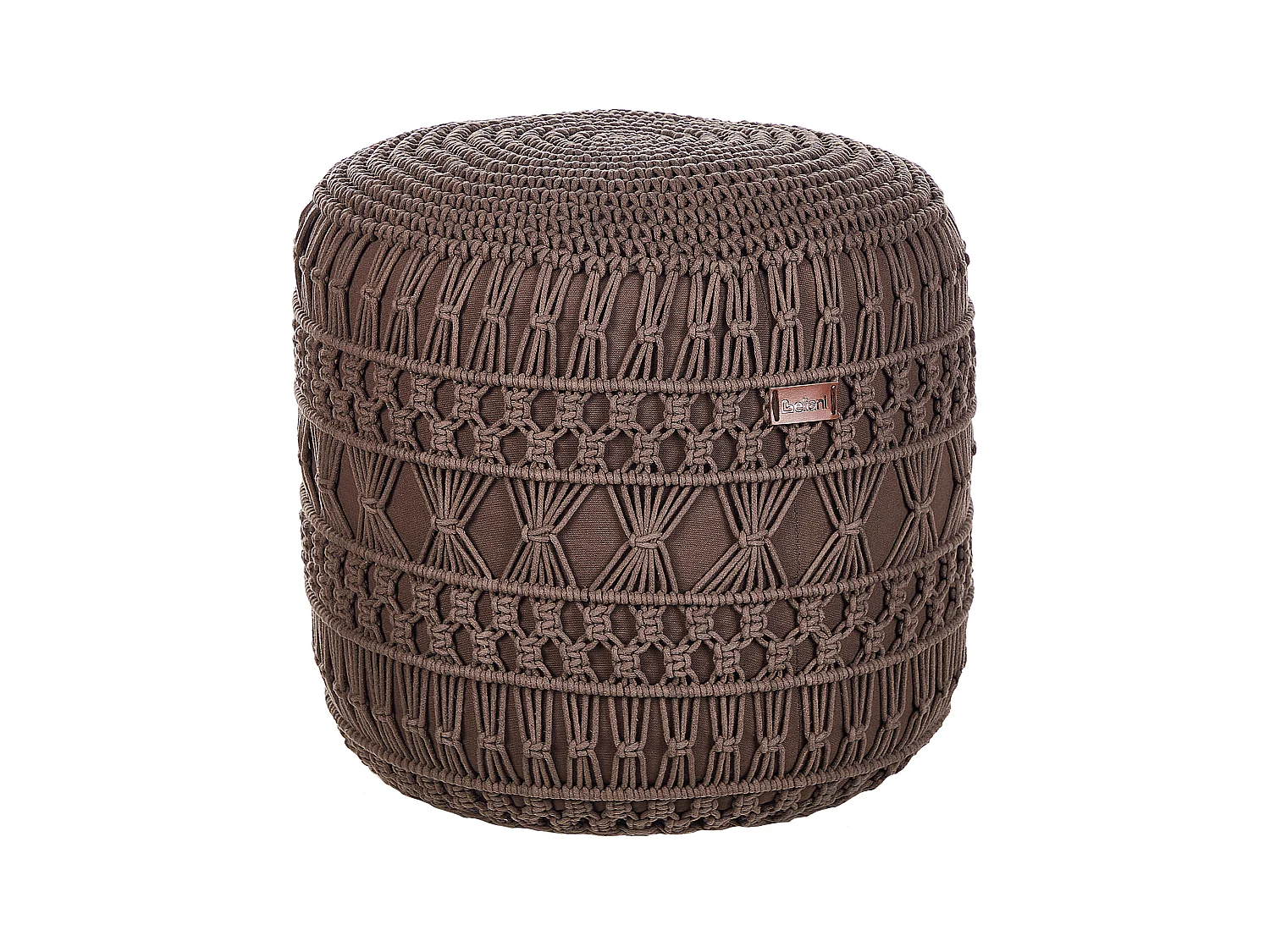 Pouf Macramé THAKOT Coton Marron