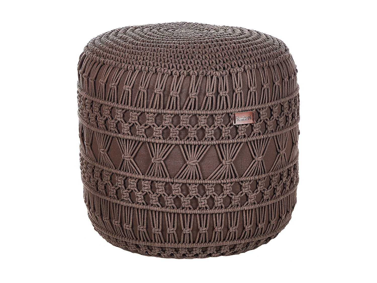 Pouf Macramé THAKOT Coton Marron