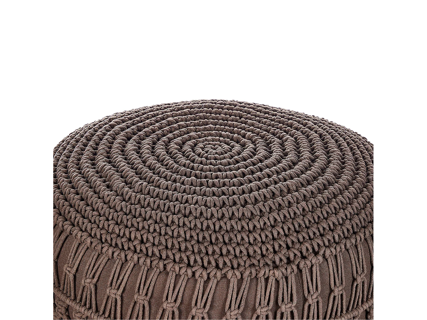 Pouf Makramee THAKOT Baumwolle Braun 45 cm 45 cm 45 cm