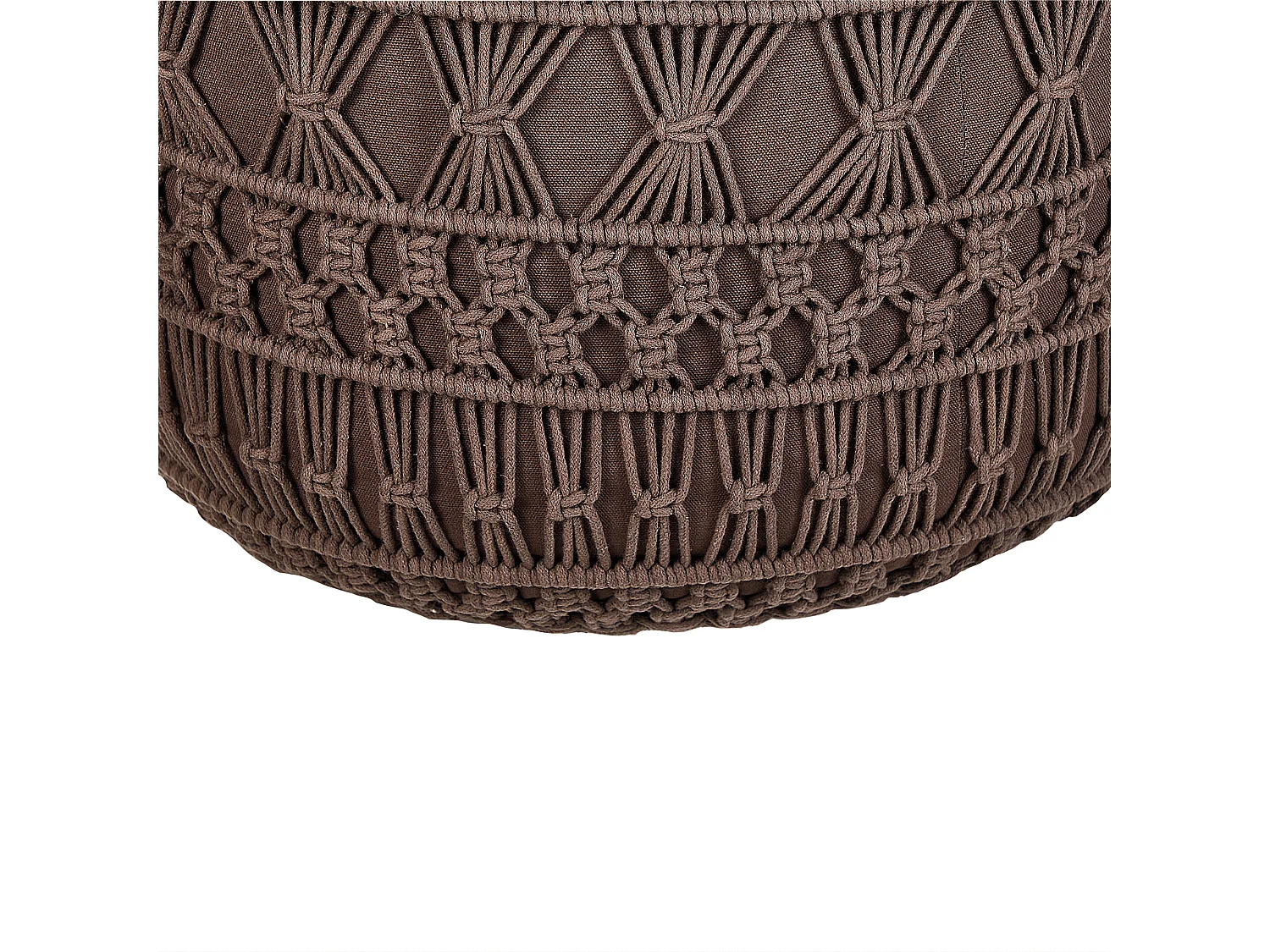 Pouf Makramee THAKOT Baumwolle Braun 45 cm 45 cm 45 cm