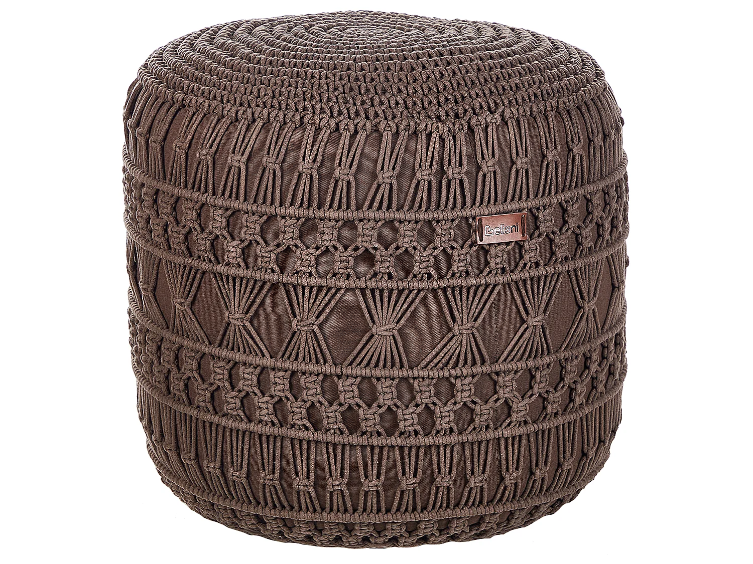 Pouf Macramé THAKOT Coton Marron 45 cm 45 cm 45 cm