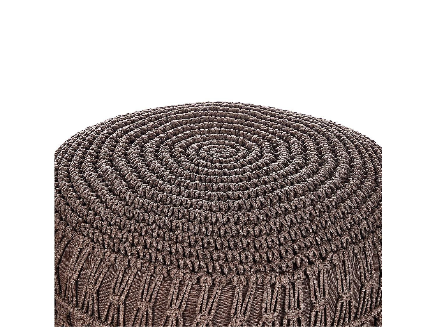 Pouf Macramé THAKOT Coton Marron 45 cm 45 cm 45 cm