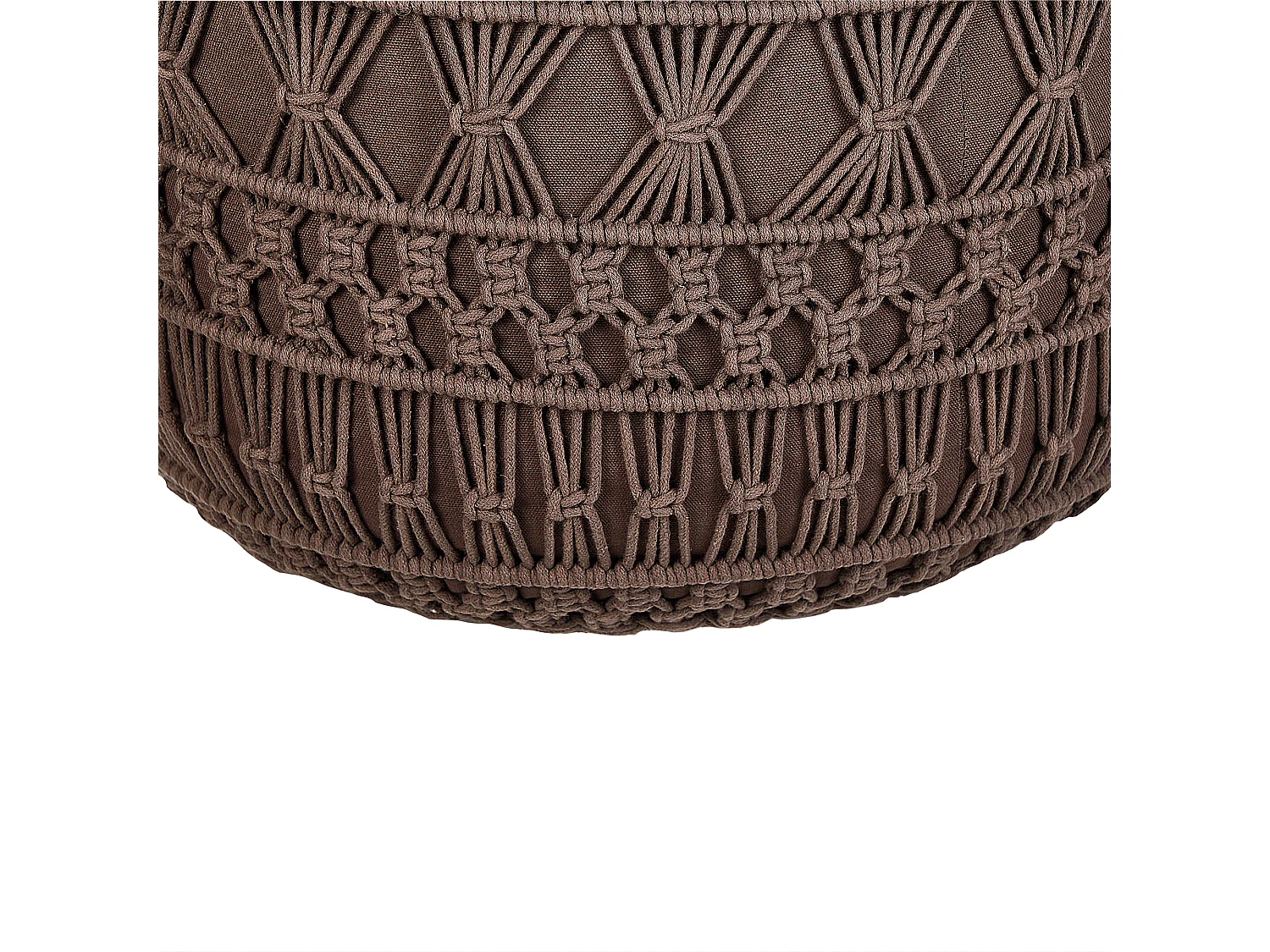 Pouf Macramé THAKOT Coton Marron 45 cm 45 cm 45 cm