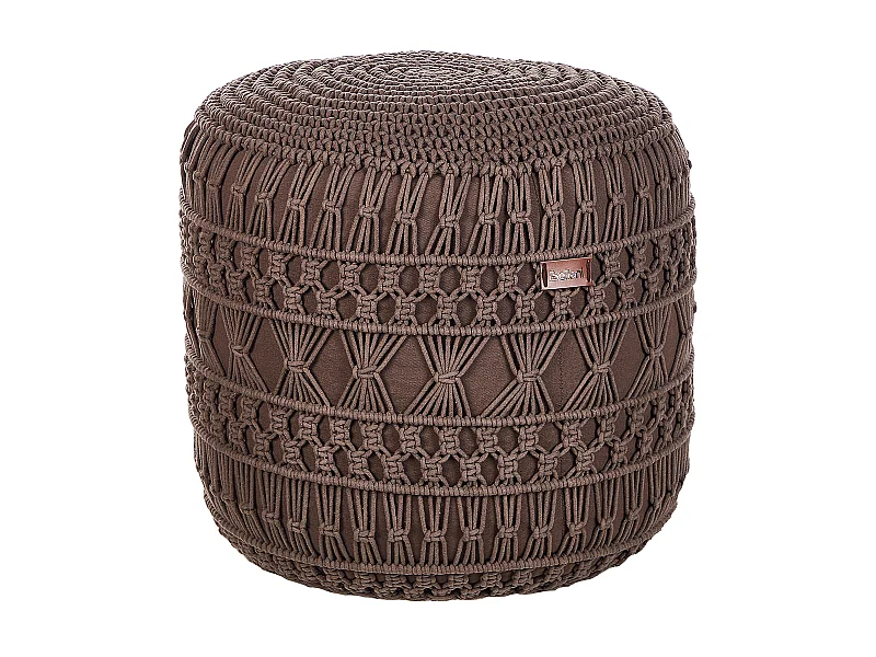 Pufe Macramé THAKOT Algodão Castanho 45 cm 45 cm 45 cm