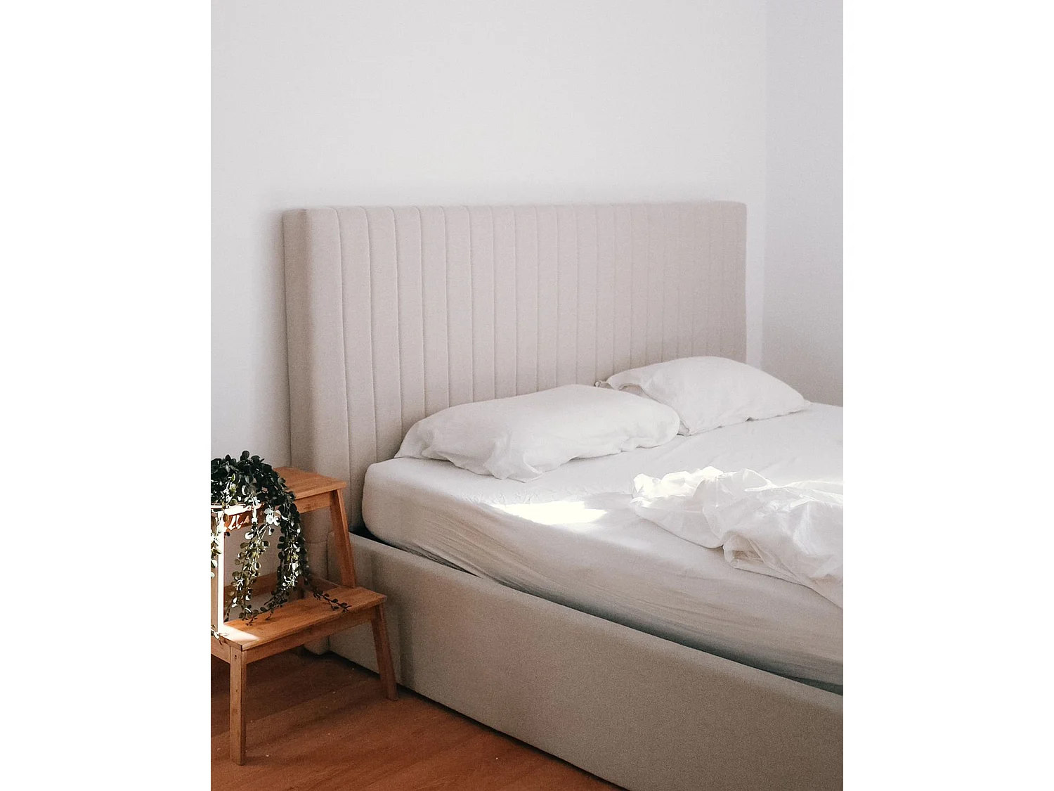 Letto contenitore Tessuto VION 180 x 200 cm Beige