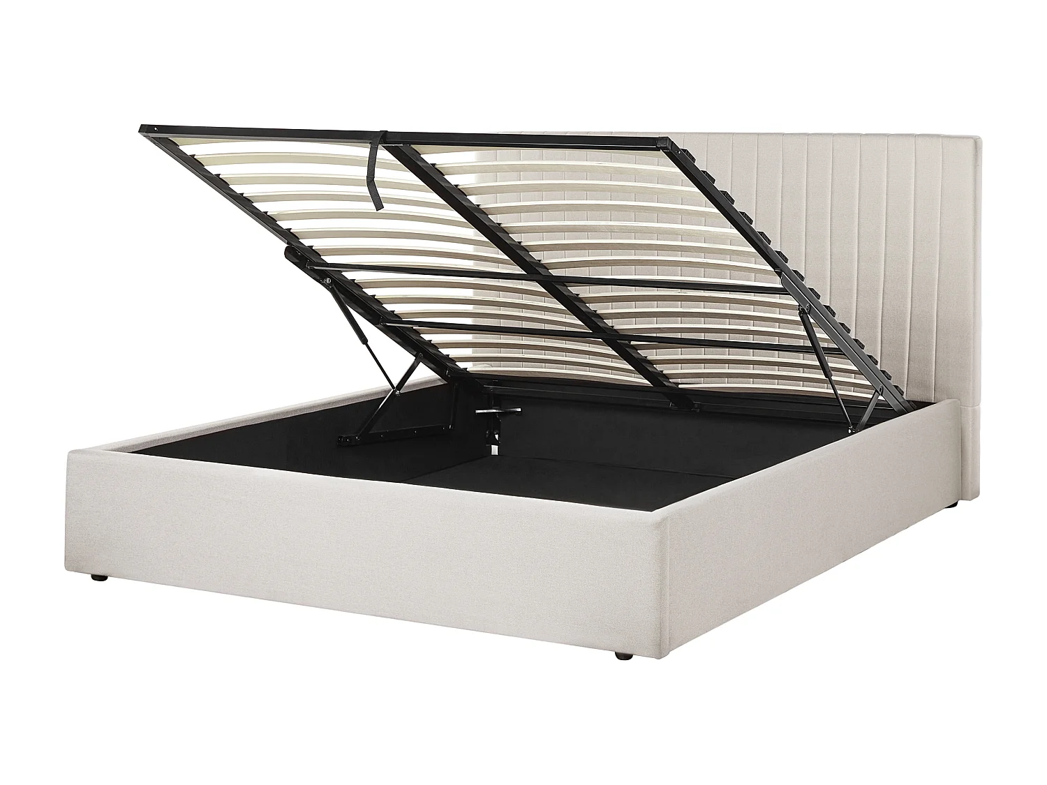 Letto con ottomano Tessuto VION 160 x 200 cm Beige