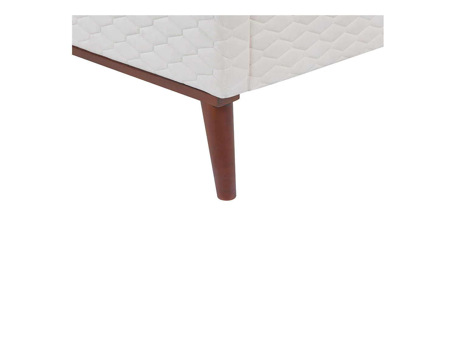 Bed Fluweel BAYONNE 140 x 200 cm Gebroken wit