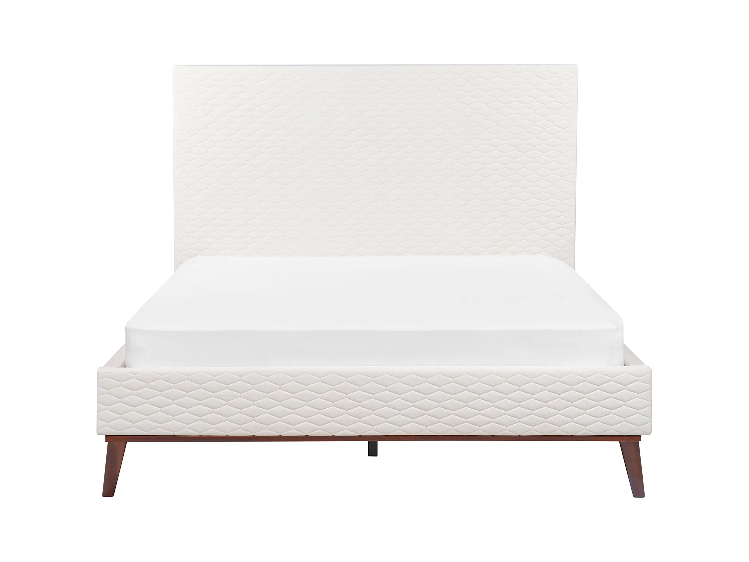 Bed Fluweel BAYONNE 140 x 200 cm Gebroken wit