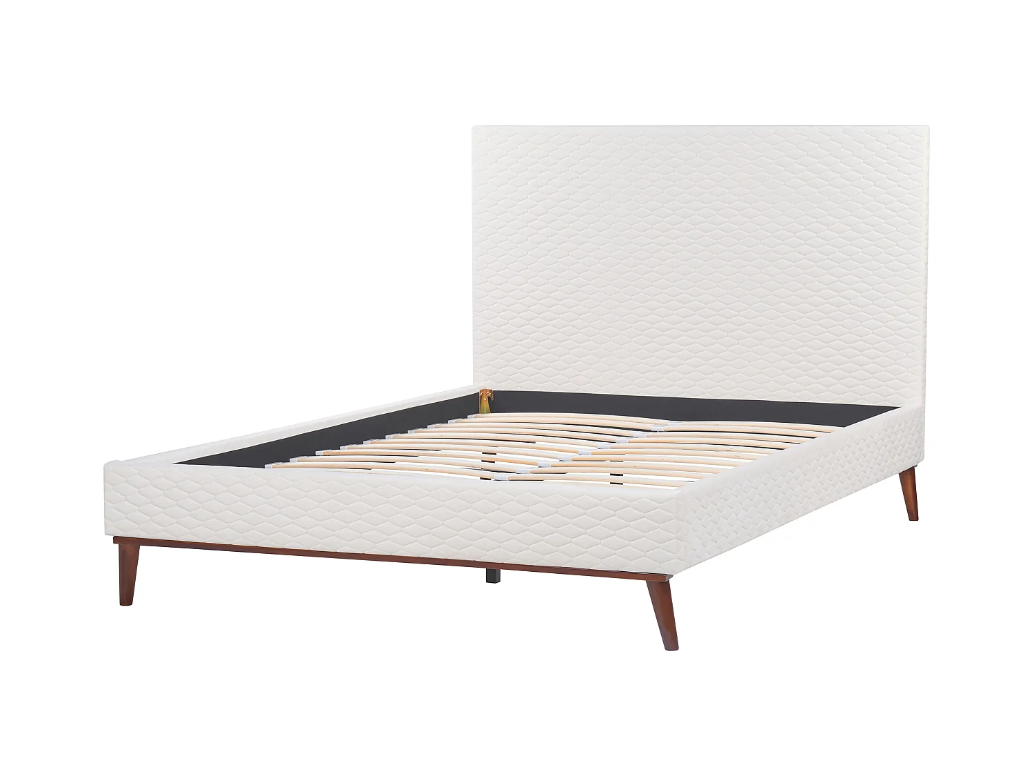 Bed Fluweel BAYONNE 140 x 200 cm Gebroken wit