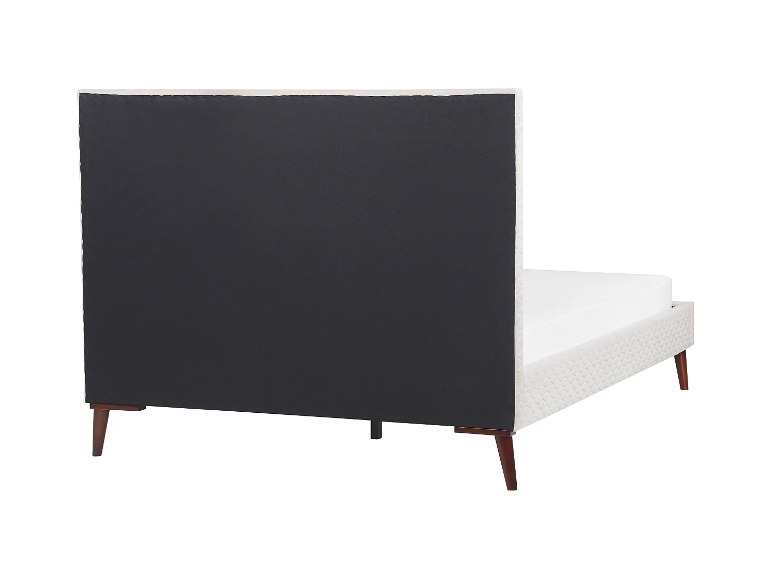 Bed Fluweel BAYONNE 140 x 200 cm Gebroken wit