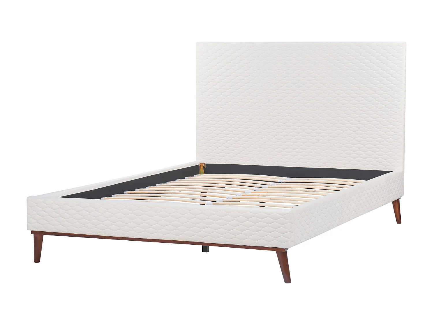 Cama Terciopelo BAYONNE 140 x 200 cm Blanco crema