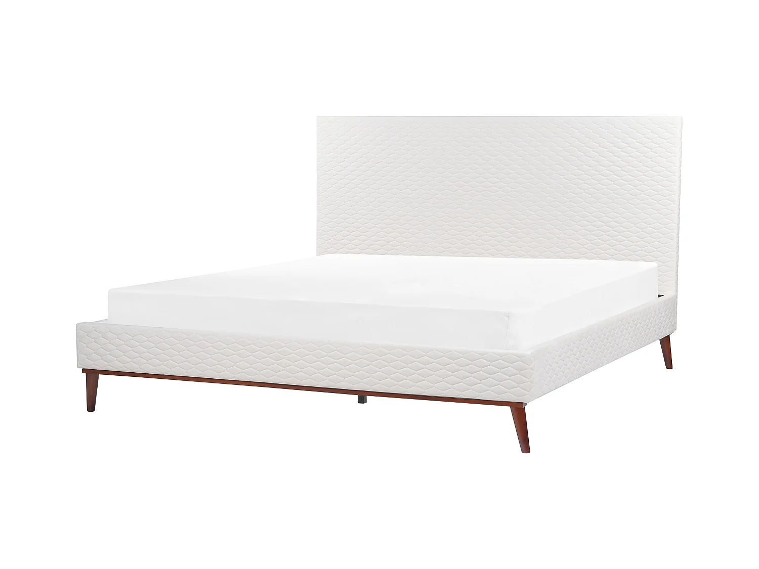 Bed Fluweel BAYONNE 180 x 200 cm Gebroken wit