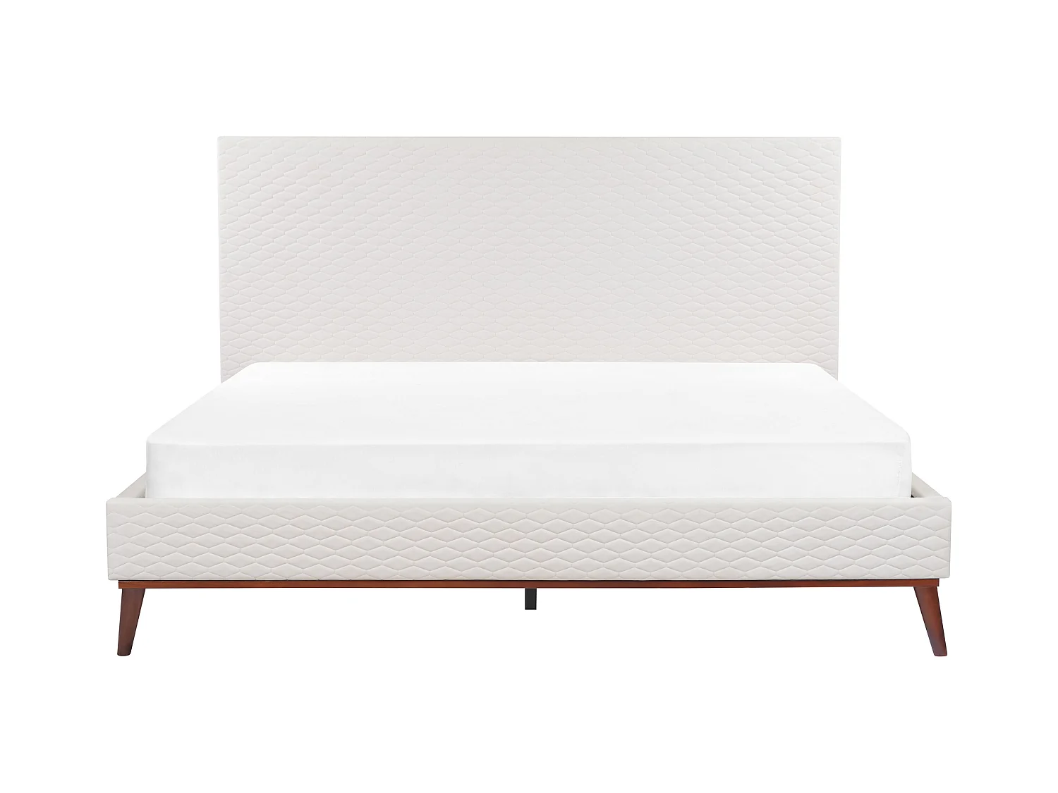 Bed Fluweel BAYONNE 180 x 200 cm Gebroken wit