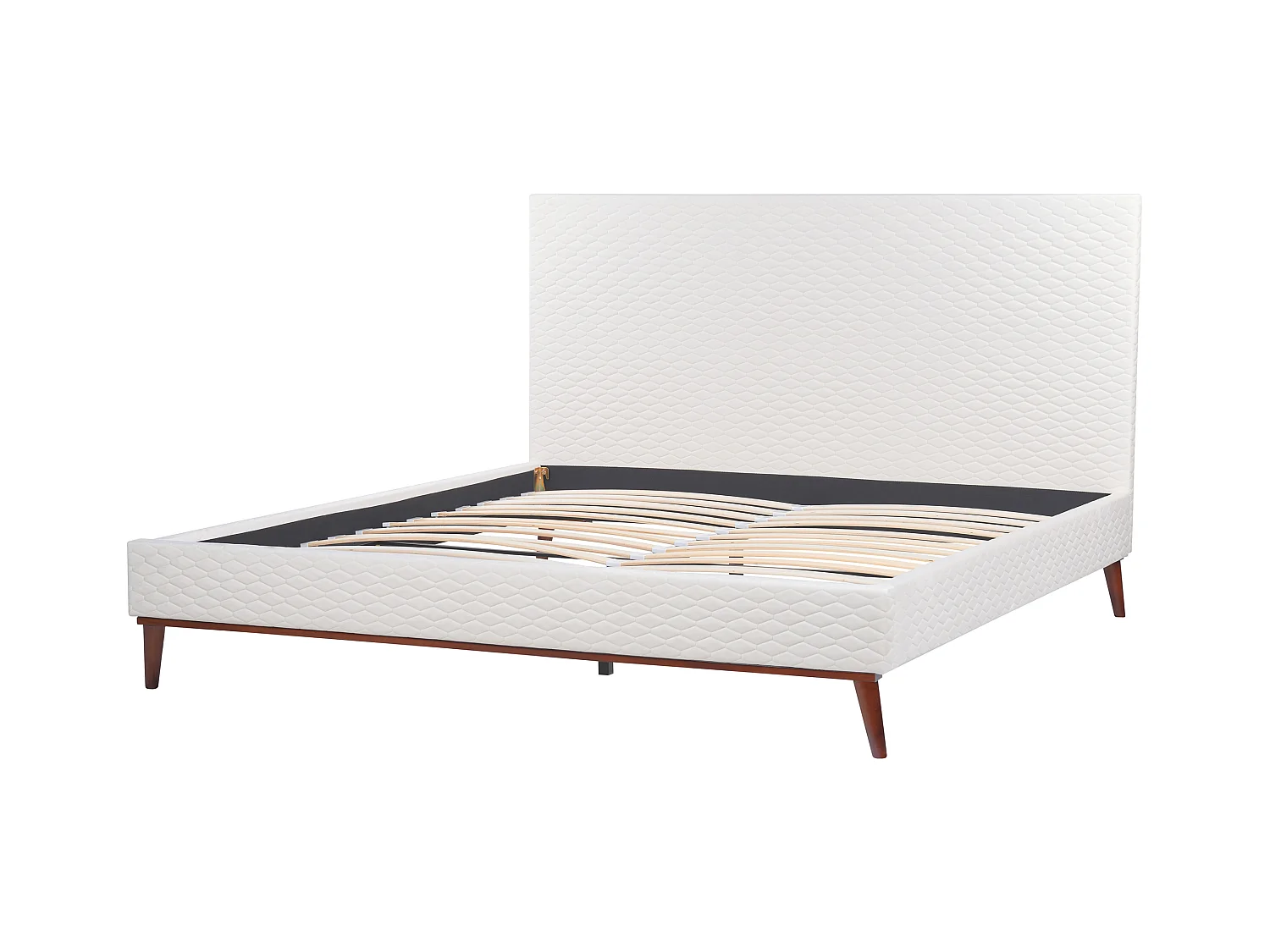 Bed Fluweel BAYONNE 180 x 200 cm Gebroken wit