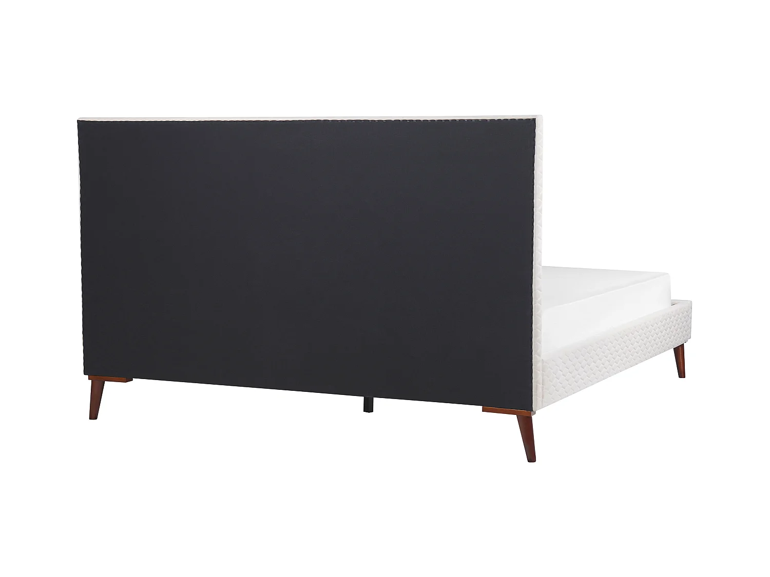 Bed Fluweel BAYONNE 180 x 200 cm Gebroken wit