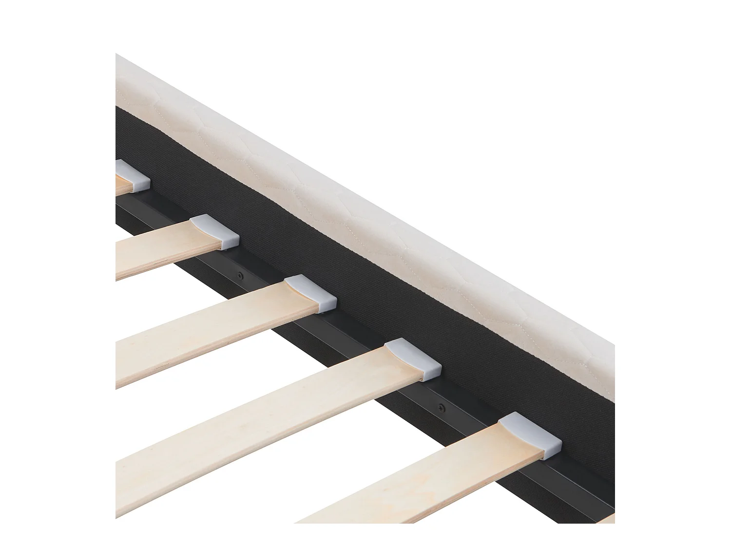 Bed Fluweel BAYONNE 180 x 200 cm Gebroken wit