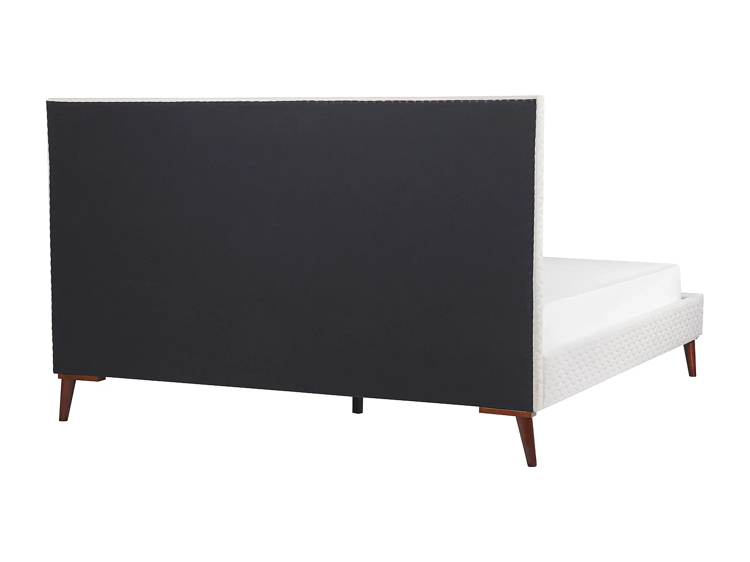 Bett mit Lattenrost Samtstoff BAYONNE 180 x 200 cm Cremeweiss