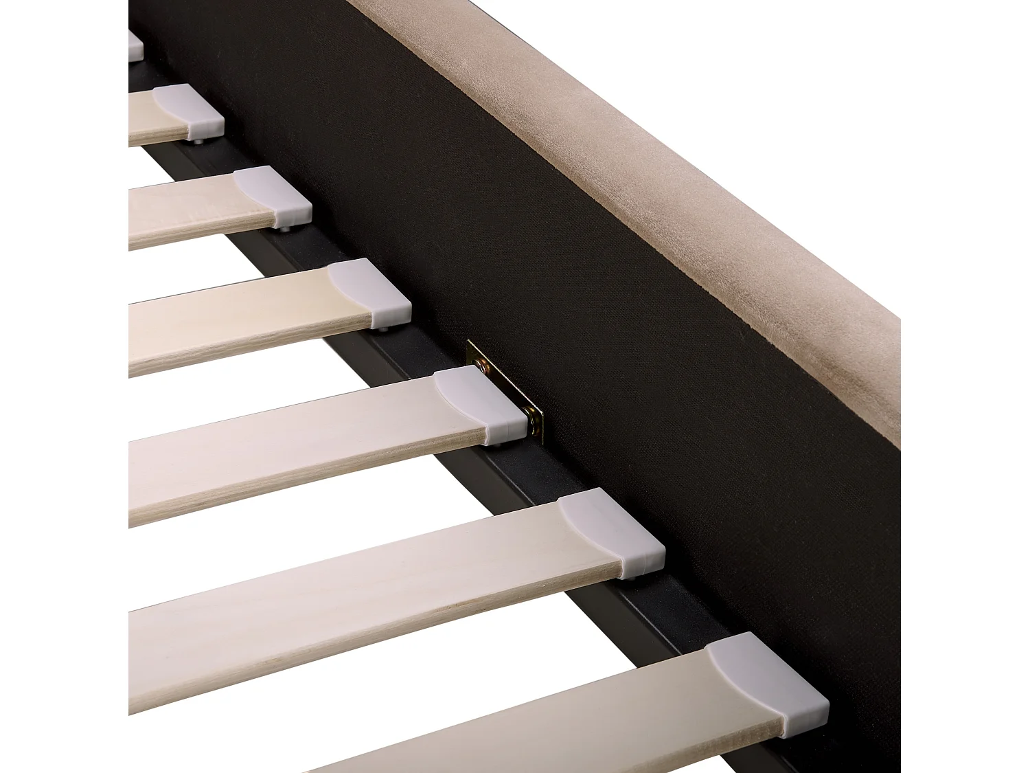 Lit avec sommier Velours AMBILLOU 140 x 200 cm Taupe