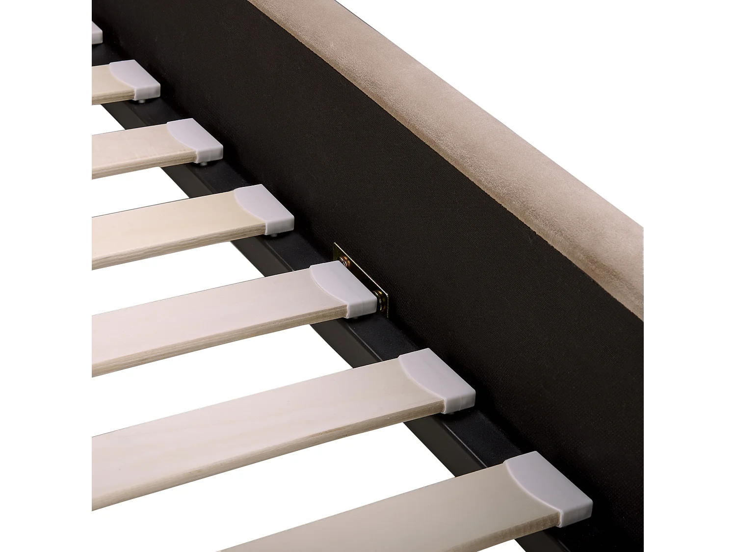 Lit avec sommier Velours AMBILLOU 140 x 200 cm Taupe