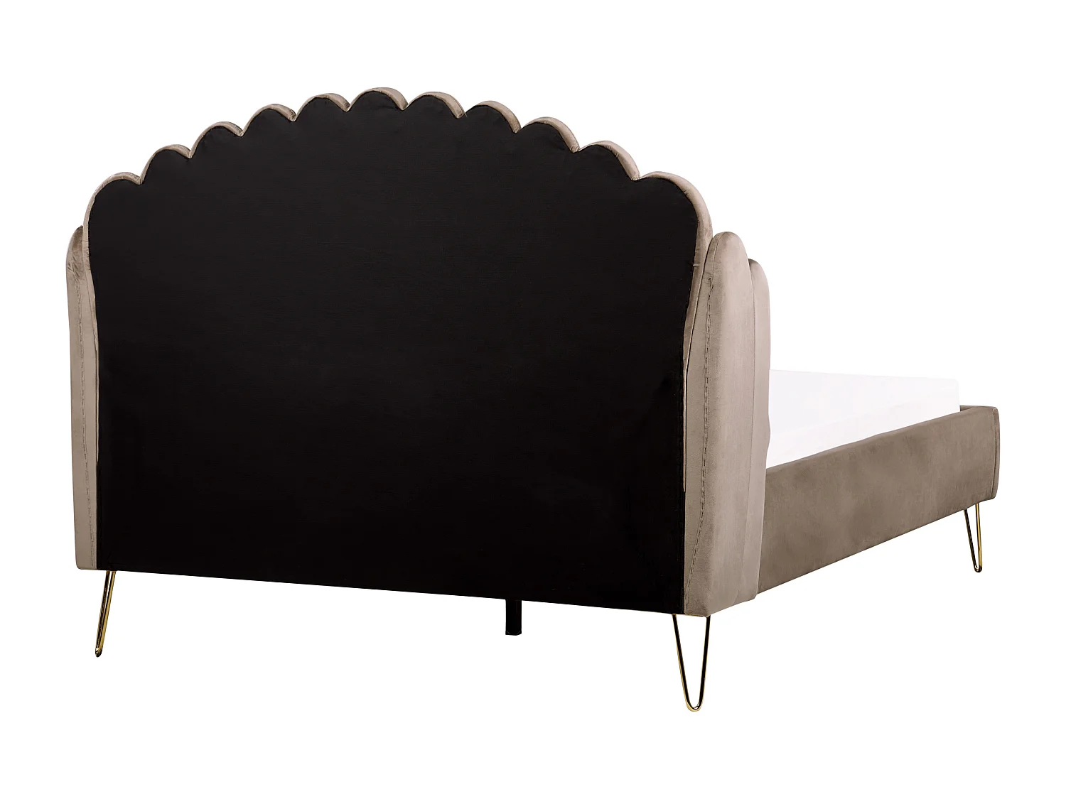 Lit avec sommier Velours AMBILLOU 140 x 200 cm Taupe