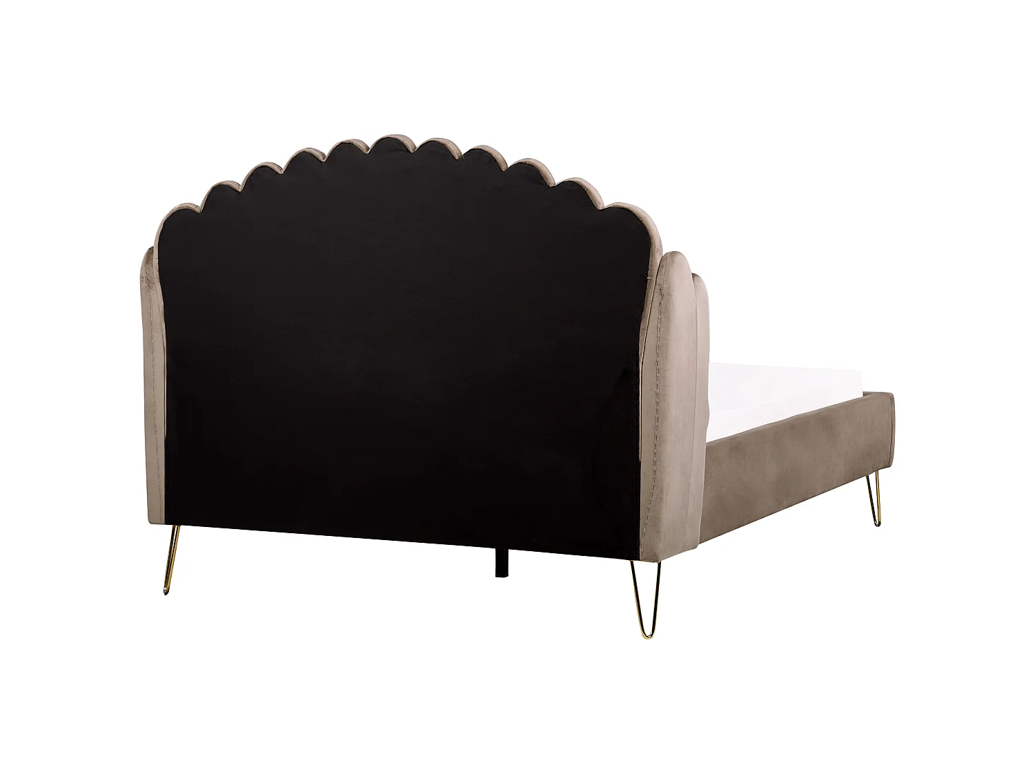 Säng med lamellram Sammet AMBILLOU 140 x 200 cm Taupe
