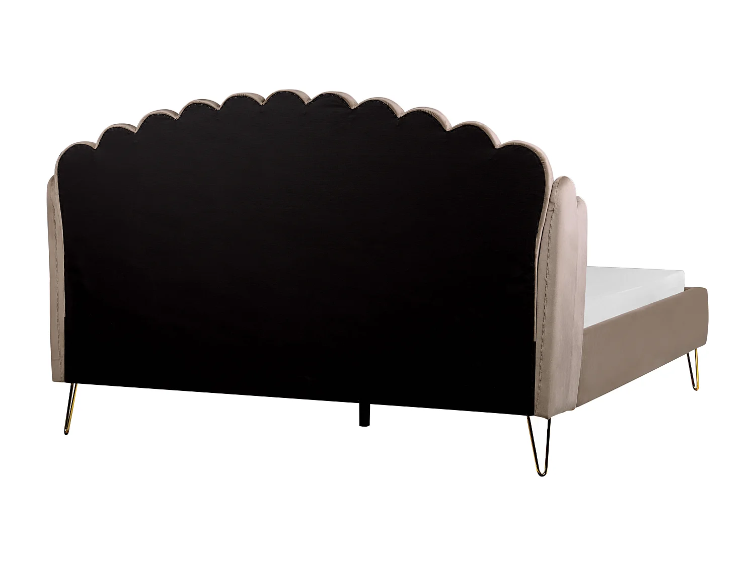 Polsterbett Samt beige taupe Lattenrost 180x200 cm vertikale Steppung Ambillou