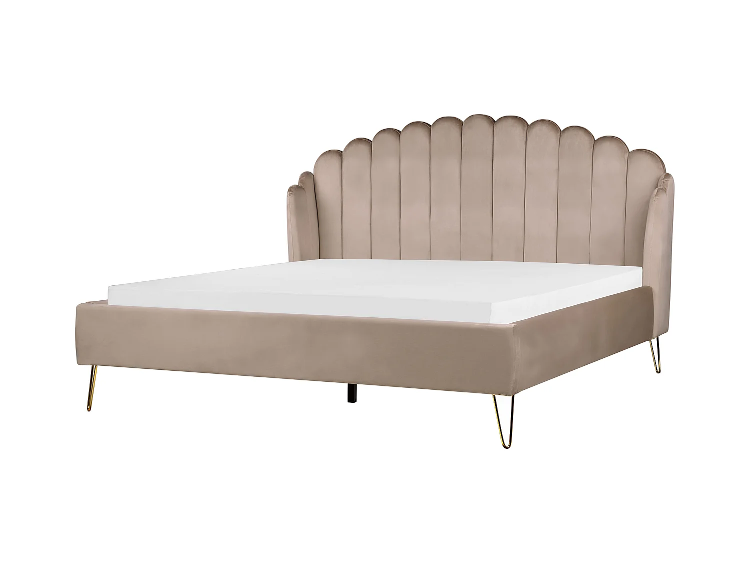 Letto Velluto AMBILLOU 180 x 200 cm Tortora