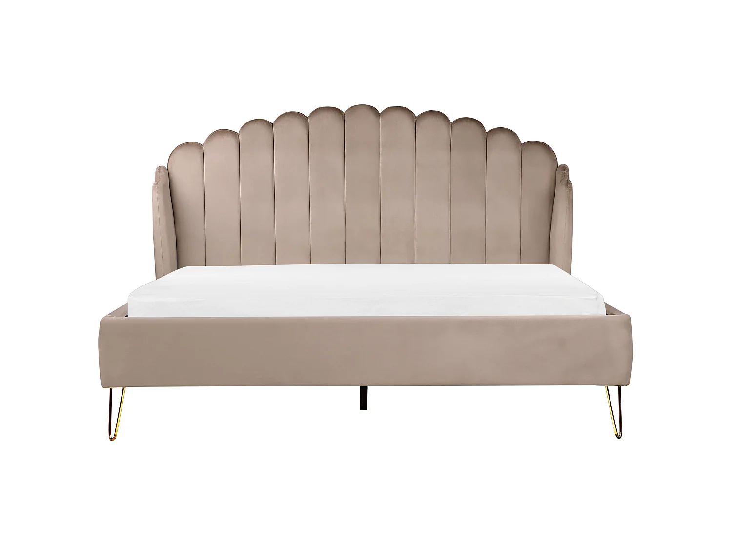 Säng med lamellram Sammet AMBILLOU 180 x 200 cm Taupe
