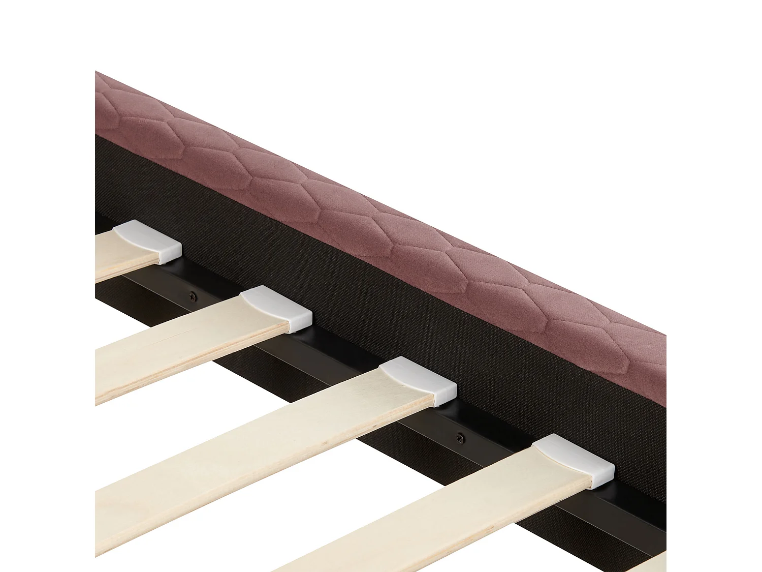 Lit avec sommier Velours BAYONNE 140 x 200 cm Rose