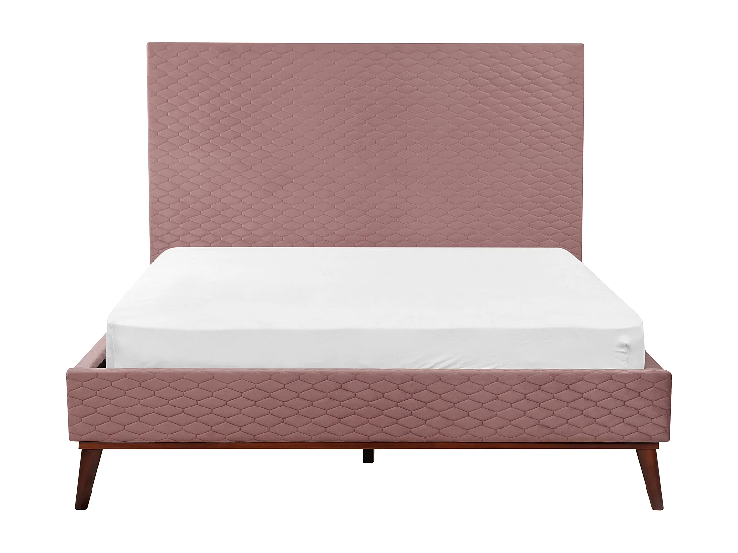 Lit avec sommier Velours BAYONNE 140 x 200 cm Rose