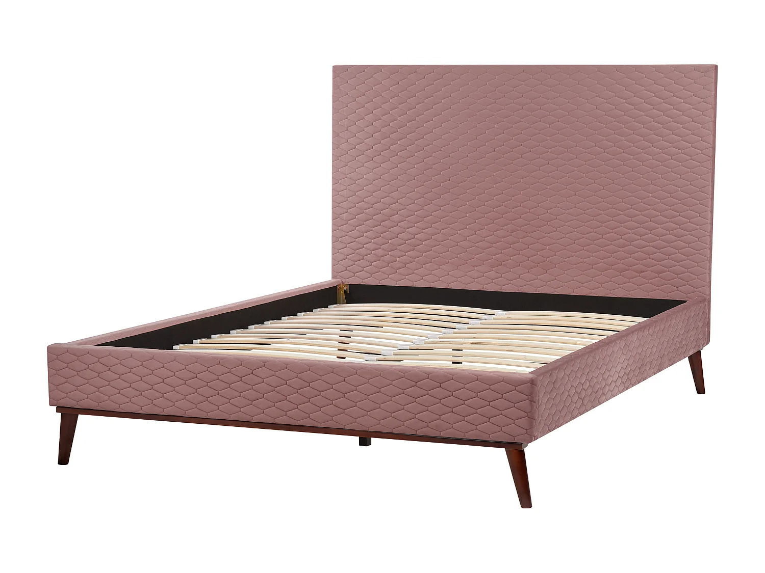 Lit avec sommier Velours BAYONNE 140 x 200 cm Rose