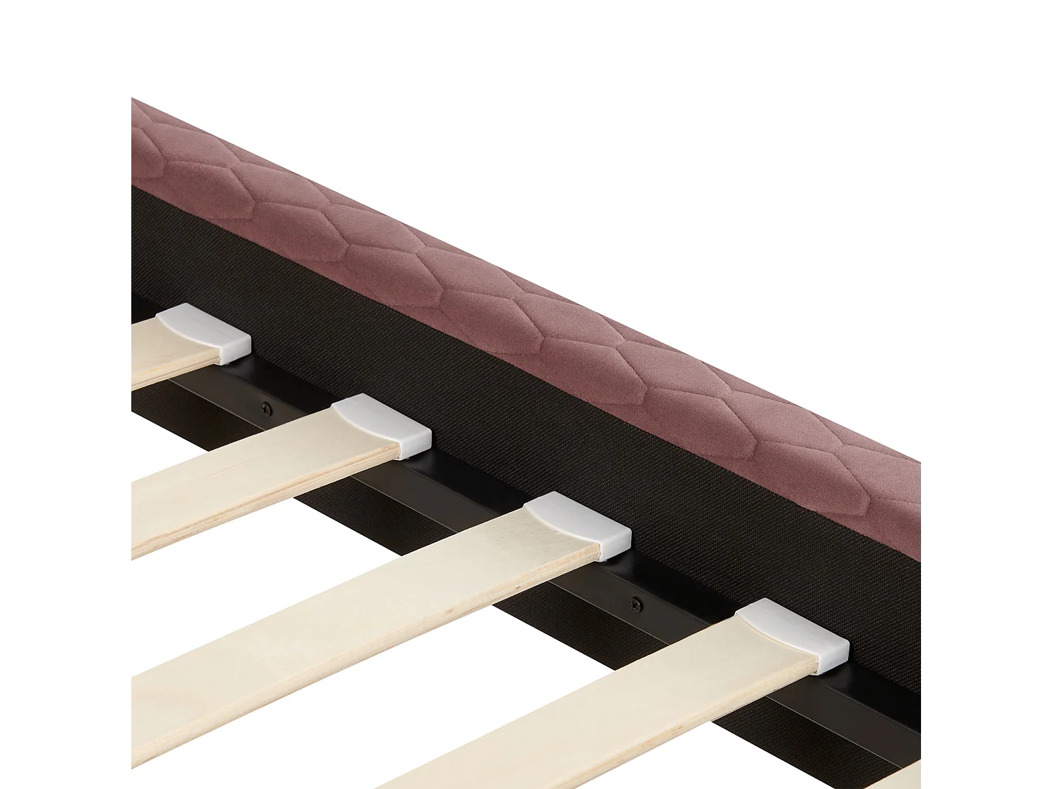 Lit avec sommier Velours BAYONNE 140 x 200 cm Rose