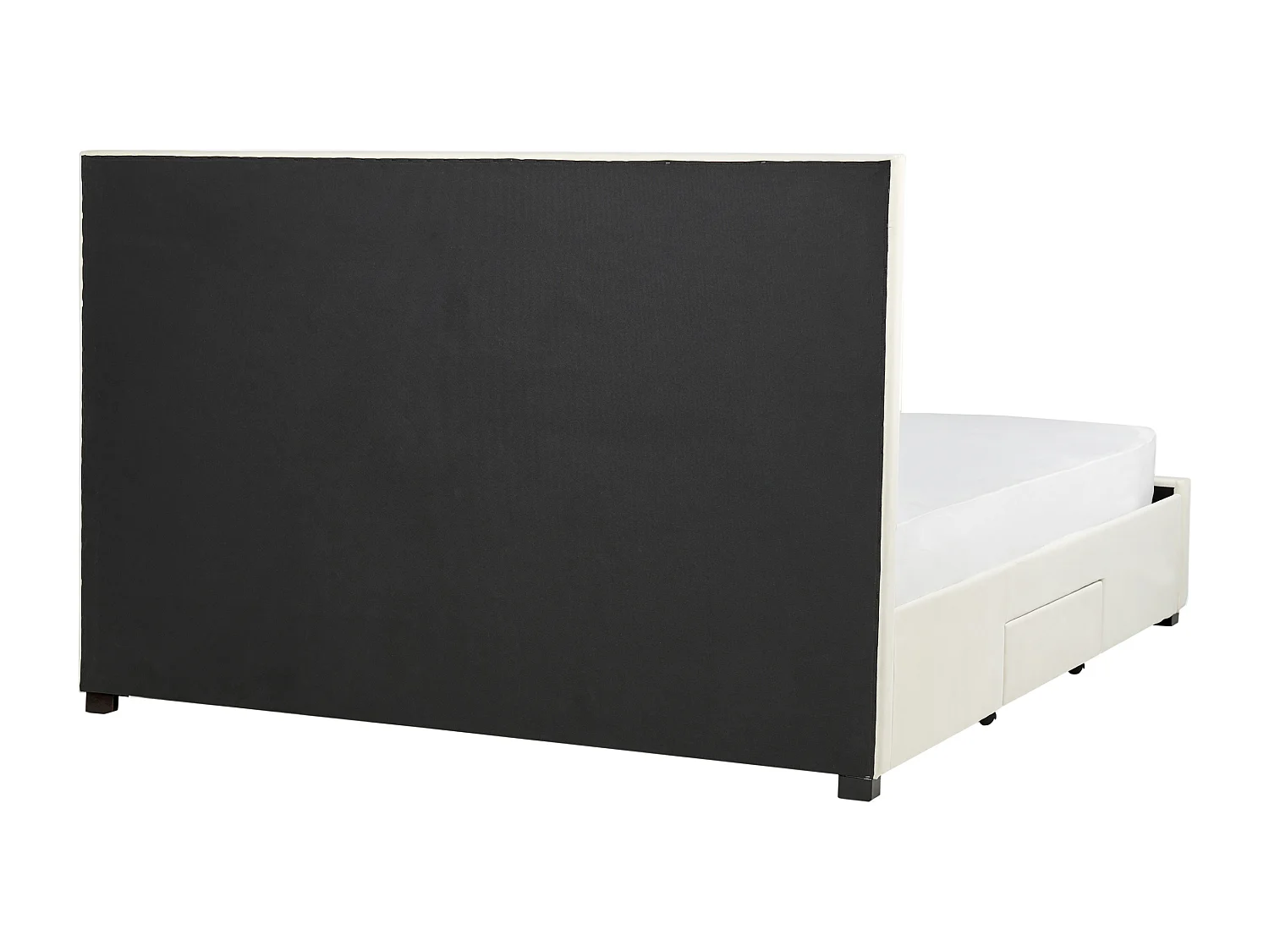 Cama con cajones Terciopelo LIEVIN 180 x 200 cm Beige claro