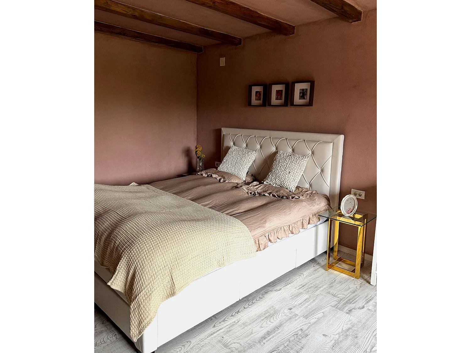 Bed met opbergladen Fluweel LIEVIN 180 x 200 cm Lichtbeige