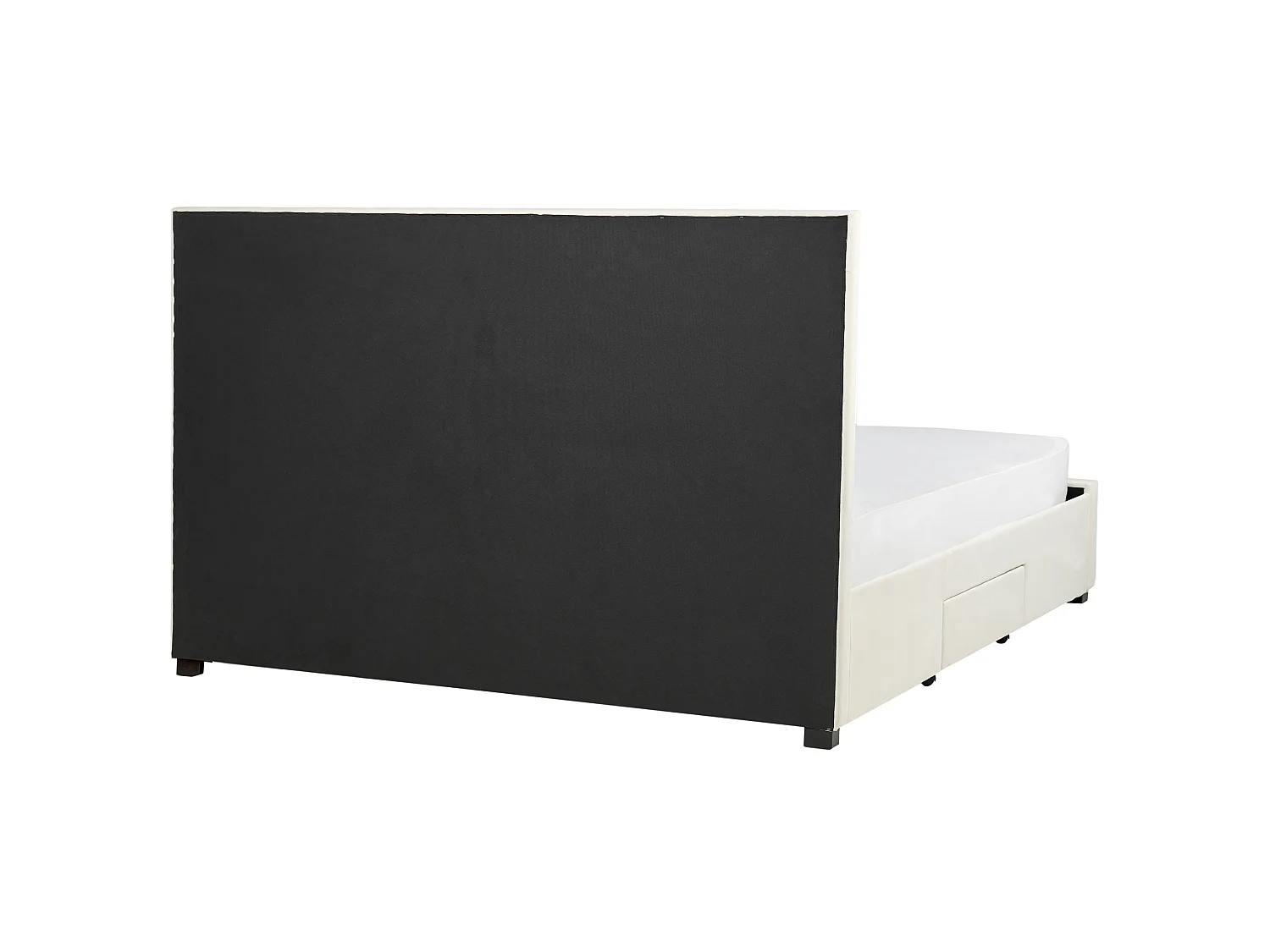 Lit avec tiroirs de rangement Velours LIEVIN 180 x 200 cm Beige clair